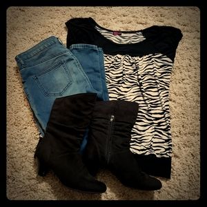 4/$20 Women's zebra print shirt size large